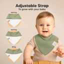 KeaBabies 8-Pack Organic Baby Bandana Bibs for Boys, Girls - Super Absorbent Triangle Baby Bibs for Drooling and Teething Infant, 100% Cotton Extra Soft for Newborn, Infant 0-36 Months (Hunter)