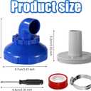 Lyreh 5pcs Pool Jet Nozzle Set, 360 Swivel Rotatable Pool Inlet Nozzle Fittings Swimming Pools Return Jet for Intex Spa Spout Replacement Parts Accessories