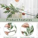 Giegxin 2 Pack Large Christmas Cypress Stems 38" Artificial Pine Branches Picks Greenery Stems Faux Winter Norfolk Stems for Vases Xmas Home Garden Farmhouse Table Mantel Decor