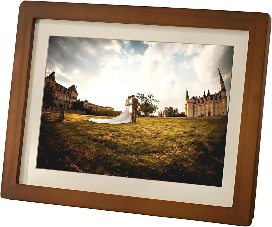 Wooden Frame - 8x10 Picture Frame Wood - Natural Wood Grain, Handcrafted, Rounded Corner, Wide Edge - Wall & Tabletop Picture Frames - Artistic Decorative Frame for Home (10In)