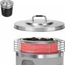 Fire Pit Lid for Ninja Fireside360 Outdoor Heater and Fire Pit, Stainless Steel Hard Cover with Handle, Replacement Top Cover for Ninja Fireside360, Round Metal Lid for Protecting Ceramic Rocks