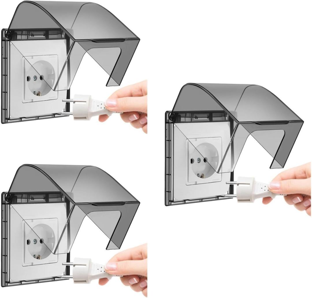 Ciieeo Weatherproof Outdoor Electrical Outlet Cover 3-Pack Waterproof Plug Socket Protector for 86-Type Switches Transparent Waterproof Switch Outlet Box for Home Office and Hotel Use