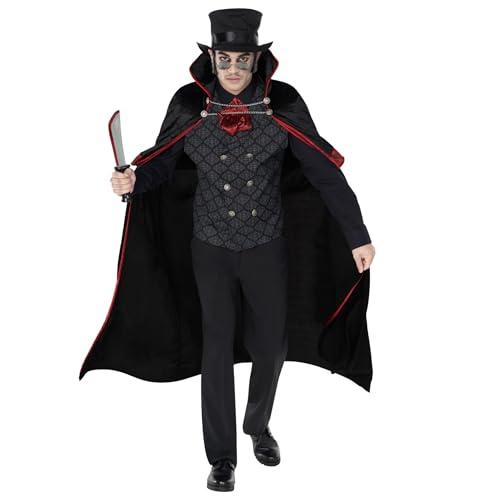 Morph Gothic Vampire Costume for Men - Jack The Ripper Cape - Adult Vampire Outfit - Spooky Halloween Attire,X Large