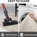 2.6x16 Washable Runner Rug for Kitchen, Cream Beige Yellow White Grey Soft Classic Runner with Non-Slip, Non-Shedding Distressed Floral Rug for Hallways Entryway Bedroom Laundry Indoor