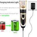 Highdas Dog Clippers for Grooming Rechargeable, Electric Dog Grooming Kit Clippers Low Noise, Cordless Quiet Dog Shaver, Pet Hair Trimmer Set for Dogs, Cats, Pets (Gold)