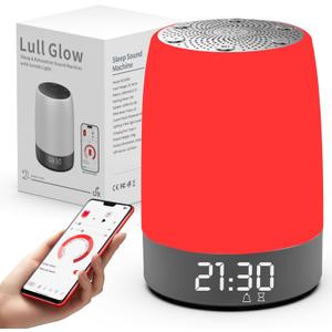 Red Light Therapy Lamp for Sleep, Bestkid 5-Level Night Light Red for Adult Kids, White Noise Sound Machine with APP Control Alarm Clock Timer for Bedroom, Stress Relief, Relaxation, 620-690nm