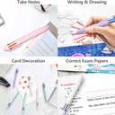 2 x 18 Pack Ballpoint Pens, 0.5mm 6-in-1 Colored Ballpoint Pen, Retractable Fine Point Pens, Colorful Ballpoint Pen Gel Ink Pens, Ballpoint Pens Smooth Writing Pens, for School Office Supplies