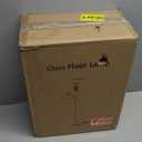 GyroVu Torchiere Floor Lamp for Living Room, LED Standing Reading Light for Bedroom with Glass Shade for Living Room Corner Bedroom Home Office, Bulbs Included (Red Brown, Glass 2 Head)