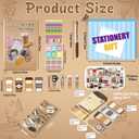 B1ykin Notebook Sticky Notes Stationery Set, 6Pcs Hardcover Ruled Journal Notebook with Planner Stickers, Neutral Pen Bookmarks Clips Birthday Gift for Office School Students (Coffee)