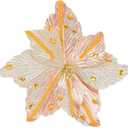 6 Pcs Elegant Champagne Christmas Flowers, 9" Large Christmas Tree Decorations Set with Long Stem Picks, Poinsettia Flowers Artificial for Tree Garland Wreath Swag Pot Vase, Xmas Floral Bouquet Decor