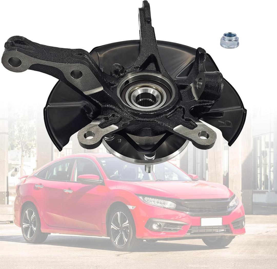 LK098 Front Right Passenger Side Steering Knuckle Wheel Hub Bearing Assembly Compatible with Honda Civic 1.8L 2012-2016, 51211-TR3-Y00 51211-TR0-A00