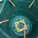 Rocky Mountain Goods Live Christmas Tree Stand for up to 6 Foot Tree - Heavy Duty Plastic with 3 Secure Eye Bolts for Easier and Secure Install - Steel Center Spike for Real Tree - Easy Water Design