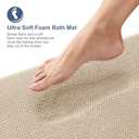 OLANLY Thick Memory Foam Bath Mat Rug 24x16, Extra Soft Absorbent Bathroom Rug, Quick Dry Bath Mats, Non-Slip, Machine Washable Carpet for Bathroom, Tub and Shower, Home Decor Accessories, Beige