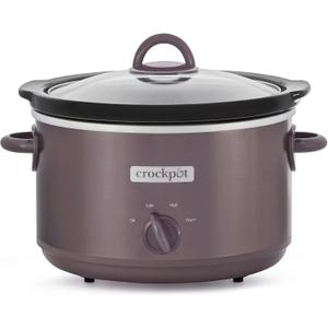 Crock-Pot Manual Design Series 4.5 Quart Slow Cooker with 3 Cook Settings, Removable Dishwasher and Oven Friendly Stoneware for Meal Prep, Cafe Mocha