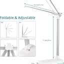 Semlos Dual Head LED Desk Lamp, Eye-Caring Table Lamps, 5 Lighting Modes & 5 Brightness Levels, Touch Control, Dimmable Desk Light for Home Office, White Reading Light, Adapter Included