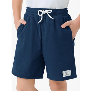 Haloumoning Boys Corduroy Shorts Kids Casual Elastic Waist Drawstring Summer Shorts with Pockets 5-14 Years