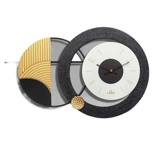 A Practical Vintage Wall Clock, an Artificial Clock, Suitable for Living Room Home Decoration Suitable for Kitchen, Living Room or Office(Black Gold Rhythm)