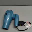 Conair Cord-Keeper Dryer with Folding Handle and Retractable Cord, 1875W Travel Hair Dryer, Ionic Technology, Teal (Blue)