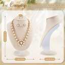Youyole 3 Pcs Linen Jewelry Display Necklace Earrings Ring Display Stand Jewelry Bust/mannequin for Selling and Shows