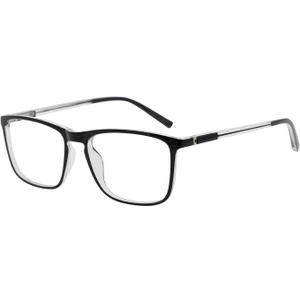 OCCI CHIARI Reading Glasses Men's Rectangle Reader Durable Spring Hinge 1.0 1.25 1.5 1.75 2.0 2.25 2.5 2.75 3.0 3.5, (Black/Transparent 225)  