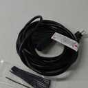 Outdoor Extension Cord 12 Ft with 3 Outlets, 14/3 SJTW 3 Prong Grounded Power Cord, 14 Gauge 14AWG Heavy Duty Power Cable, ETL Listed, 15 Amp 125 V 1875 W-Multiple Outlets for Indoor/Outdoor-Black