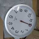 AKCISOT Atomic Silver Wall Clock Analog Clocks Battery Operated Clock for Bedroom Office Classroom Living Room(10 Inch)