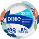 Dixie Medium Paper Plates, 8.5 Inch, 90 Count, 2X Stronger, Microwave-Safe, Soak-Proof, Cut Resistant, Disposable Plates For Everyday Breakfast, Lunch, & Dinner Meals