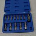 13-piece Torx Socket Set, T8-T60 Star Bits Kit with 1/4", 3/8", 1/2" Drive, S2 Steel & CR-V Construction, Built for Automotive, Furniture & Equipment Repair