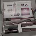 Shark FlexFusion Hair Straightener & Powerful Hair Dryer with Fusion Hair Brush, Ceramic Air Styler with Auto-Wrap Curlers & Concentrator, Ceramic Plates, Cosmic Blush HD641S