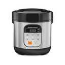 Hamilton Beach Digital Programmable Rice Cooker & Food Steamer, with Slow Hard-Boiled Egg Functions, Egg/Steam Tray, Small & Compact, 6 Cups Cooked (3 Uncooked), Stainless Steel (37524)