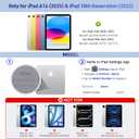 for iPad 11th (A16, 2025)/10th Generation Case with Keyboard, Portrait/Landscape, 11-Color Backlit & Multi-Touch Trackpad, Detachable Case & Stain-Resistant Leather, Pencil Buckle, Blue