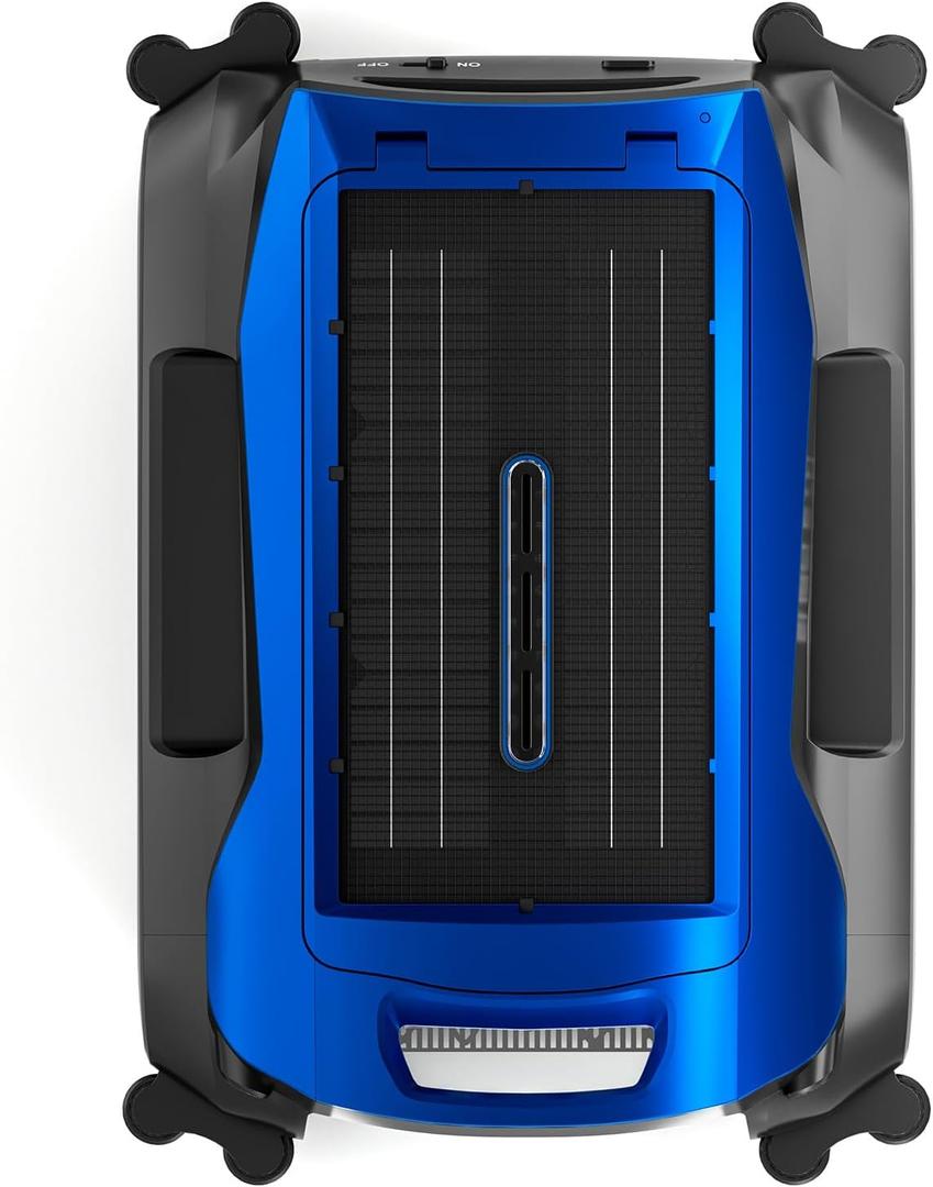 Supclean 24/7 Solar Powered Automatic Electric Pool Skimmer Robot with APP Enabled Floating Surface Cleaner for Above & Inground Pool, Auto Robotic Pool Skimmer with Efficient Performance (Blue)
