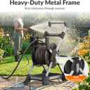 Giraffe Tools Garden Hose Reel Cart, 125FT 5/8" Hose Capacity, Heavy Duty Water Hose Reel with Wheels, 5ft Leader Hose, Retractable Hose Guide with Crank, for Yard Lawn Garage