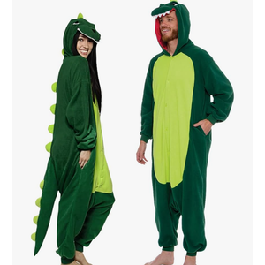 Dinosaur Adult Onesie - T-Rex Halloween Costume - Plush Dino One Piece Cosplay Suit for Adults, Women and Men Size S