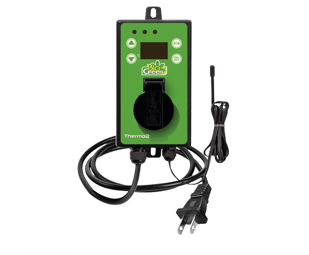 BioGreen TER2/US Thermo 2 Digital Greenhouse Thermostat with Summer/Winter Function 2 Years Warrenty, Green