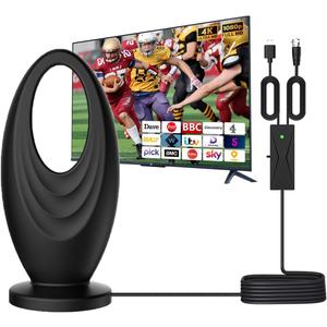 2025 TV Antenna Indoor/Outdoor VHF UHF Digital Antenna for Smart TV,Waterproof 2000 Miles for Local Channels with Amplifier 360 Receiving Support 4K 1080p HDTVs-16ft Long Cable