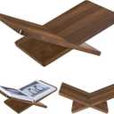 Solid Wooden Book Stand for Desktop Display & Reading 15.7" x 9.4" x 5.7 Extra Large Wood Open Book Holder for Cookbook, Bible, Recipe, Textbook, Magazine (N. American Black Walnut)