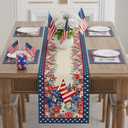 XCHI America Stars Flowers Memorial Day Table Runner 4th of July Patriotic Independence Day Table Decoration for Party Home Kitchen Dining Holiday Decor 13x108 Inch