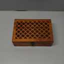 Samhita Mango Wood Decorative Wooden Box with Hinged Lid in Jali Carvings Used as Storage Box Christmas Gifts Items (9" x 6" x 3')