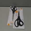 Fiskars 8” Everyday Stainless Steel Scissors (1-Pack) with Ergonomic Handles, Home & Office Scissors for Cutting Paper, Cardboard, Photos and More, Gray 2 Pack