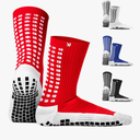 Lux Dual Grip Socks - Soccer Grip Socks for Men and Women. GripArray Performance & Comfort Red L