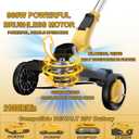 Cordless Weed Wacker for DeWalt 20V MAX Battery, 12" Electric Weed Eater | Battery Powered Brush Cutter Brushless Grass Trimmer/Small Lawn Mower/Edger, 4 Types Blades, with Wheels (No Battery)