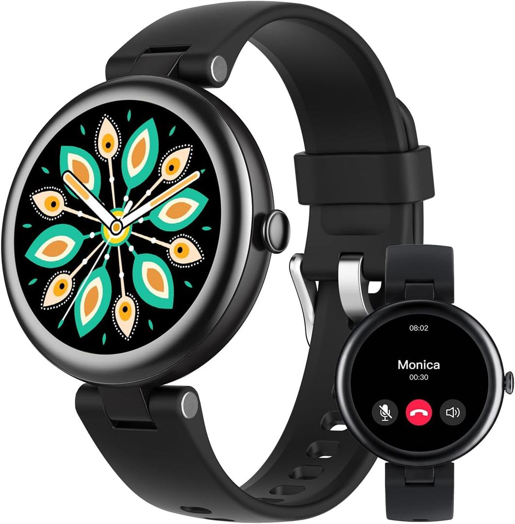 Smart Watches for Women (Make/Answer Calls) Compatible with iPhone/Android Phones, Christmas Birthday Gifts for Women Fitness Tracker with Heart Rate/Blood Oxygen Monitor Pedometer Waterproof Black