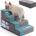 Gardner Pet Dog Stairs for Small Dogs 18.5" H, 4-Step Extra Wide Dog Steps for Bed, Pet Stairs for Bed and Couch with Durable Non-Slip Waterproof Fabric Cover and Soft Foam, Grey