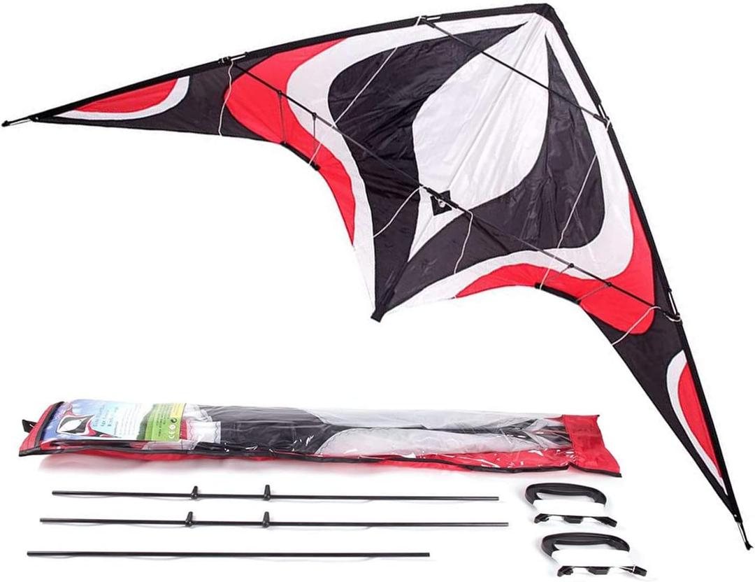 Babyeden Large Dual Line Stunt Kite, 84 Inch Wide Entry-Level Sport Kite for Adults and Teenagers (Red)