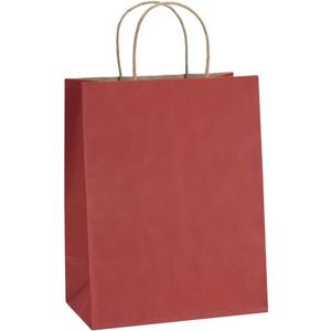 BagDream Gift Bags 8x4.25x10.5 100Pcs Kraft Paper Bags with Handles Bulk, for Shopping, Retail, Merchandise, Gifts, Party Favor, Recycled Red Paper Sacks