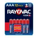 Rayovac Fusion AA Batteries, Premium Alkaline Triple A Batteries (12 Battery Count) Red, Silver