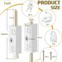 Dunzy 1 Piece Sliding Door Lock Rectangle Patio Door Lock Keyed for Glass Hinged Security Bar Steel Bolt Zinc Alloy Iron Portable to Prevent Sliding