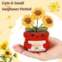 Inspirational Gifts for Women Men, Handmade Crochet Sunflower Decor, Thank You Appreciation Presents for Friends Coworkers Teacher, Cute Office Desk Accessories, Positive Affirmations Gift, 4.8 inches