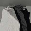 BQTQ 5 Pcs V Neck Camisole Tops for Women Spaghetti Strap Tank Top Womens Camisole Undershirt Slim Fitted Camisoles (XX-Large, Black, White, Gray, Dark Gray)